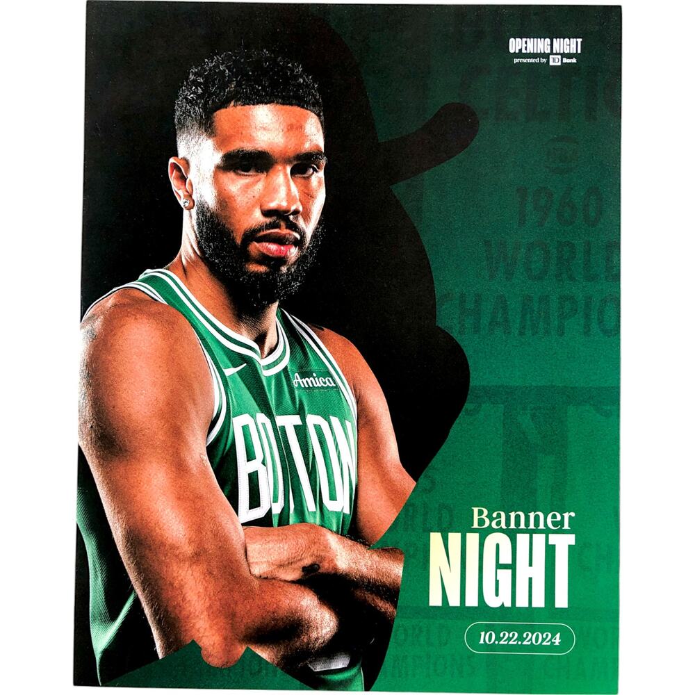 Boston Celtics v New York Knicks 10/22/24 Banner Night Lineup Roster Poster
